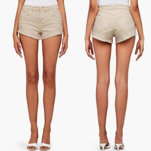 L'Agence Audrey Cut Off Cutoff Shorts Tan Beige Brown Denim Jean Shorts 25